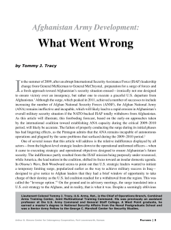 Afghanistan Army Development: What Went Wrong
