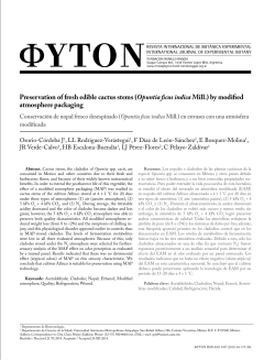 Preservation of fresh edible cactus stems (Opuntia ficus indica Mill