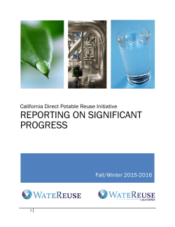 California Direct Potable Reuse Initiative &ndash; Research Update