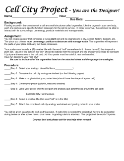 Cell City Project&ndash; You are the Designer!
