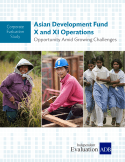 Asian Development Fund X and XI Operations: Opportunity Amid