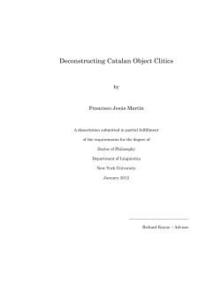 Deconstructing Catalan Object Clitics