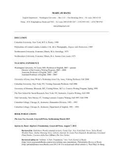 curriculum vitae - Department of English