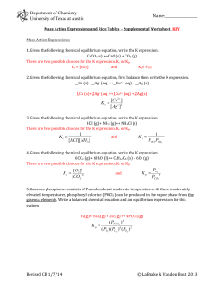 Mass Action Expressions and Rice Tables