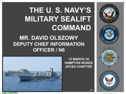 THE U. S. NAVY`S MILITARY SEALIFT COMMAND