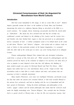 Universal Consciousness of God: An Argument for Monotheism from