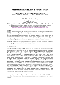 Information Retrieval on Turkish Texts