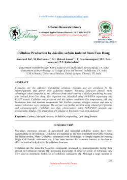Cellulase Production by Bacillus subtilis isolated from Cow Dung