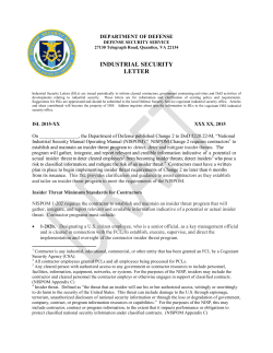 INDUSTRIAL SECURITY LETTER