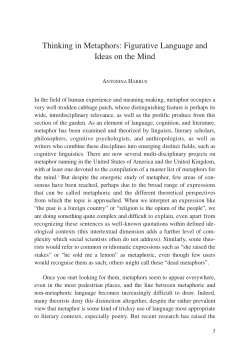 Thinking in Metaphors: Figurative Language and Ideas on the Mind