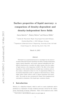 Surface properties of liquid mercury: a comparison of density