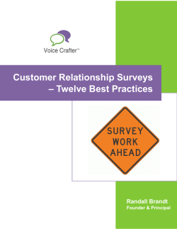 Customer Relationship Surveys &ndash; Twelve Best