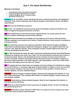 Day 5: The Great Abolitionists