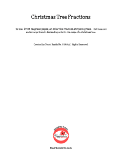 Fraction Strips for Christmas Tree Fractions