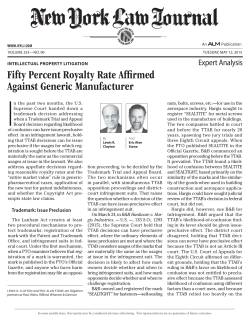 Fifty Percent Royalty Rate Affirmed Against Generic