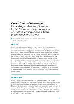 Create Curate Collaborate! - UCA Research Online