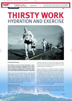 Thirsty Work - Hydration and Exercise