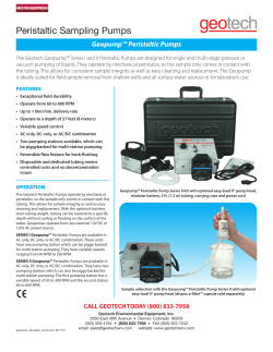 Geopump&trade; Peristaltic Pumps