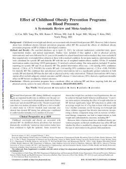 Effect of Childhood Obesity Prevention Programs on Blood Pressure