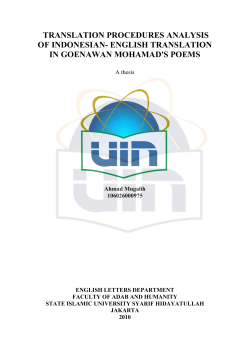 a translation analysis of indonesian- english