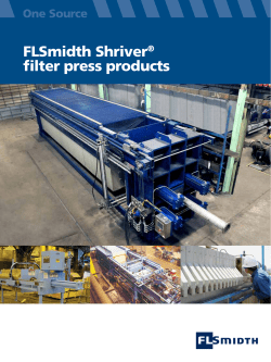 FLSmidth Shriver&reg; filter press products