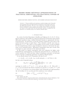 HIGHER ORDER GR&uml;UNWALD APPROXIMATIONS OF