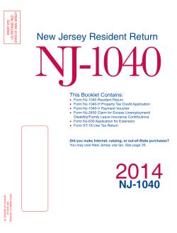 NJ-1040- Instructions for the NJ Resident Income Tax Return