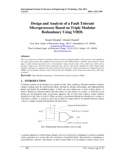 Design and Analysis of a Fault Tolerant Microprocessor Based on