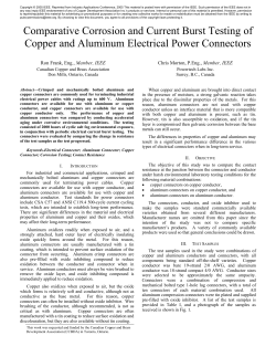 Comparative Corrosion and Current Burst Testing of Copper and