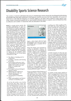 Disability Sports Science Research
