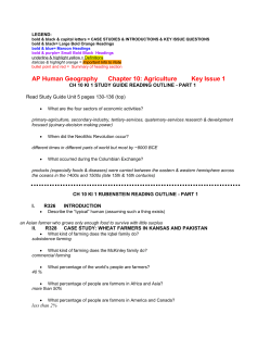 AP Human Geography Chapter 10: Agriculture Key Issue 1