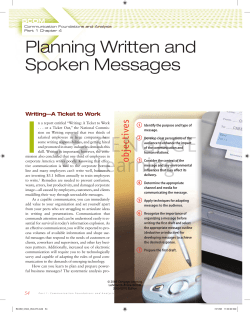 Planning Written and Spoken Messages