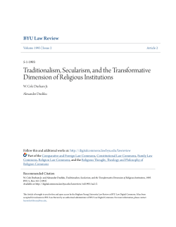 Traditionalism, Secularism, and the Transformative Dimension of