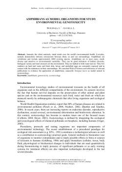 amphibians as model organisms for study environmental genotoxicity