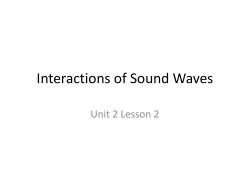 Lesson 2 Sound Wave Interactions