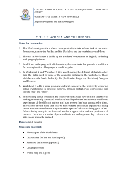 7. THE BLACK SEA AND THE RED SEA
