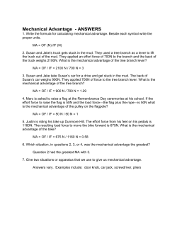 Mechanical Advantage - ANSWERS