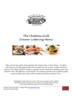 Catering Menu - Chateau Faire Le Pont