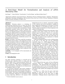 A Semi-linear Model for Normalization and Analysis of cDNA