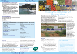 Irrigating Vegetable Crops with Recycled Water