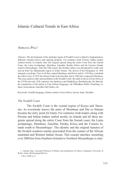 Islamic Cultural Trends in East Africa