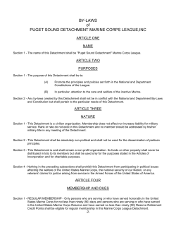BY-LAWS of PUGET SOUND DETACHMENT MARINE CORPS