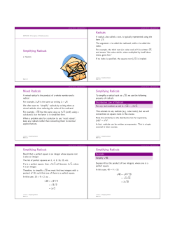 Simplifying Radicals
