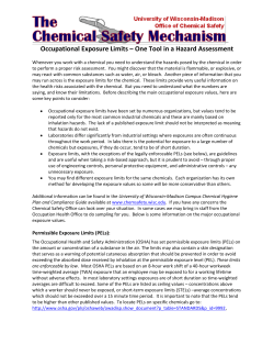 Occupational Exposure Limits