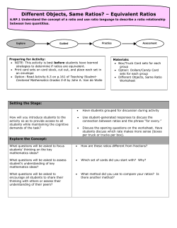 Different Objects, Same Ratios? &ndash; Equivalent Ratios - K