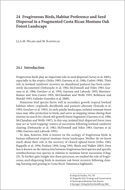 24 Frugivorous Birds, Habitat Preference and Seed Dispersal in a