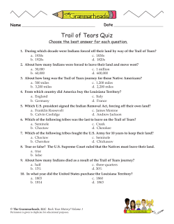 Trail of Tears Quiz