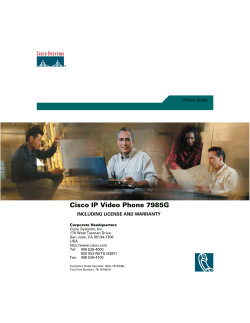 Cisco Unified IP Phone 7985G User Guide for Cisco Unified