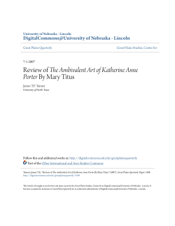 Review of The Ambivalent Art of Katherine Anne Porter By Mary Titus