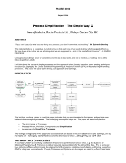 Process Simplification &ndash; The Simple Way! X